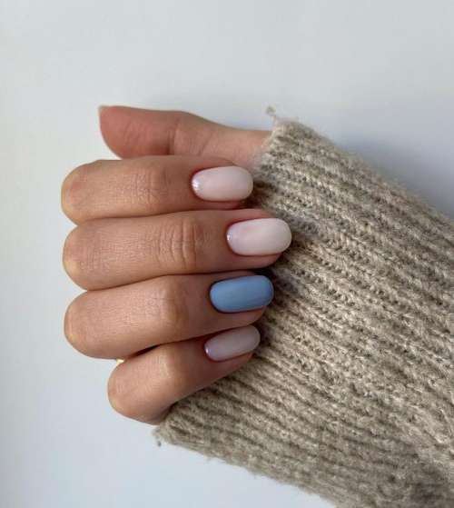 Milk manicure ideas in the photo