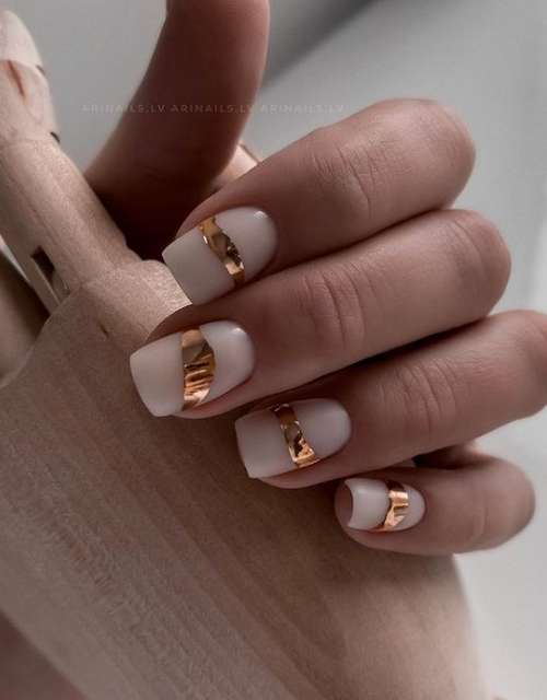 Foil Milk Nails Design