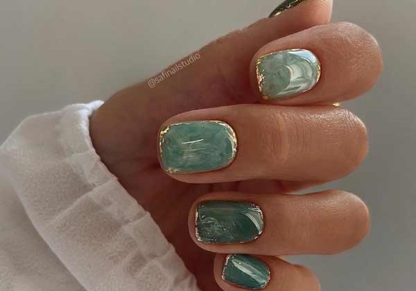 Translucent manicure ideas in the photo