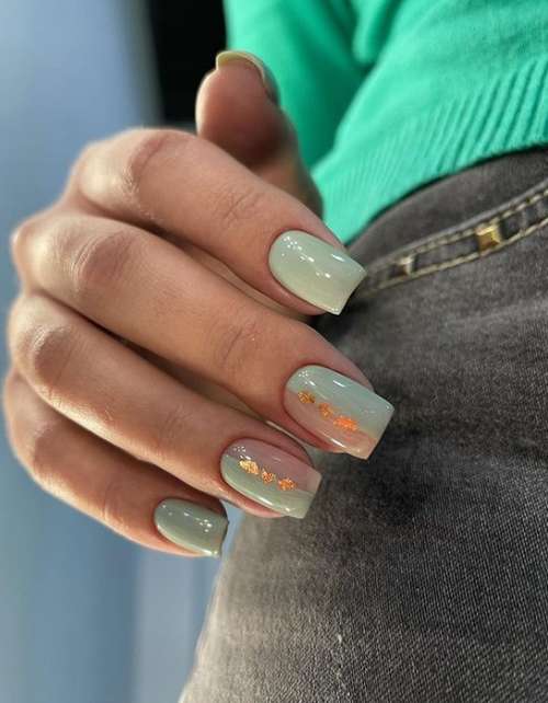 Translucent nail design with decor