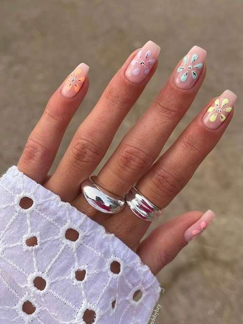 Translucent manicure with a design 2021-2022: photo novelties