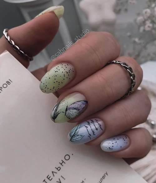 Translucent manicure with a design 2021-2022: photo novelties