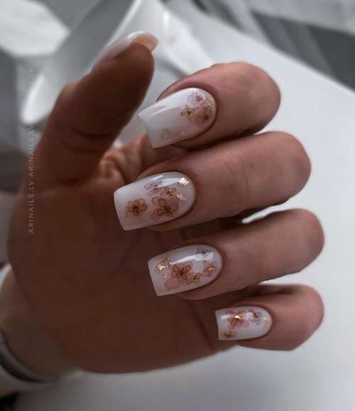 Translucent manicure with a design 2021-2022: photo novelties