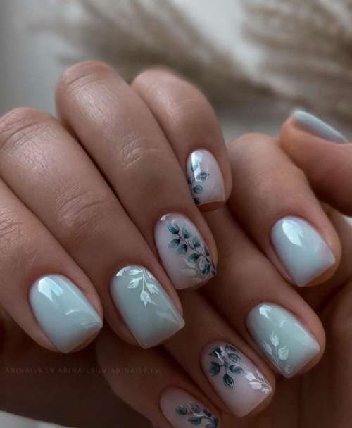 Translucent manicure with a design 2021-2022: photo novelties