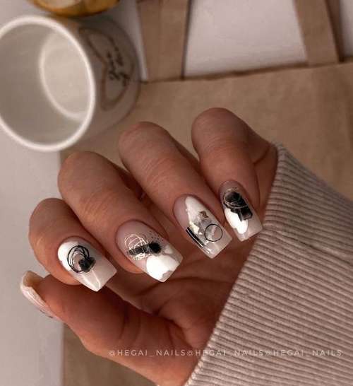 Translucent white manicure