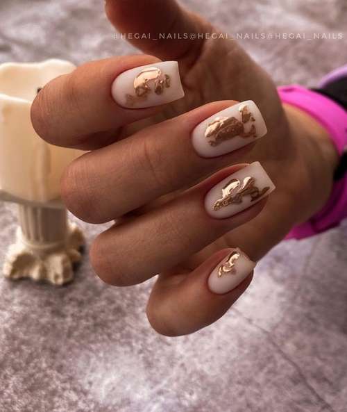 Translucent manicure with a design 2021-2022: photo novelties