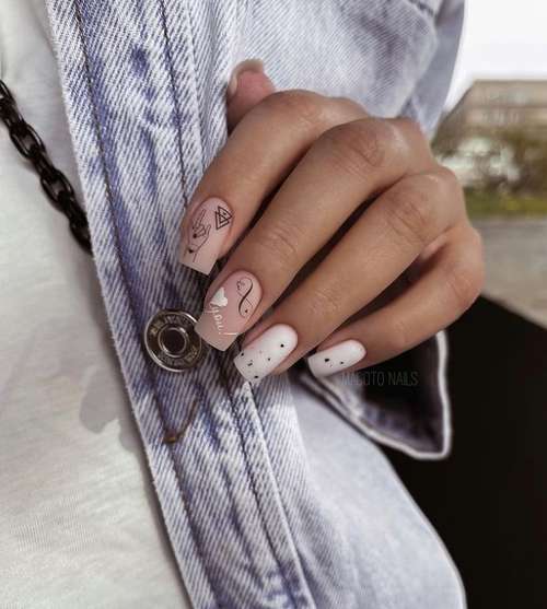 Translucent manicure with a design 2021-2022: photo novelties