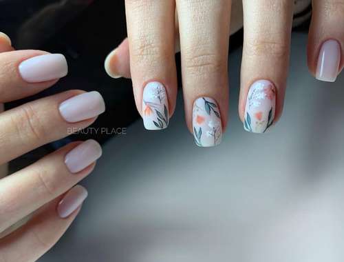 Translucent manicure with a design 2021-2022: photo novelties