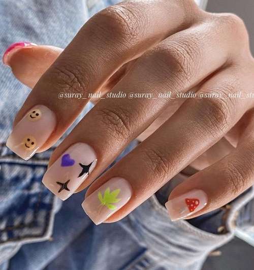 Translucent manicure with a design 2021-2022: photo novelties