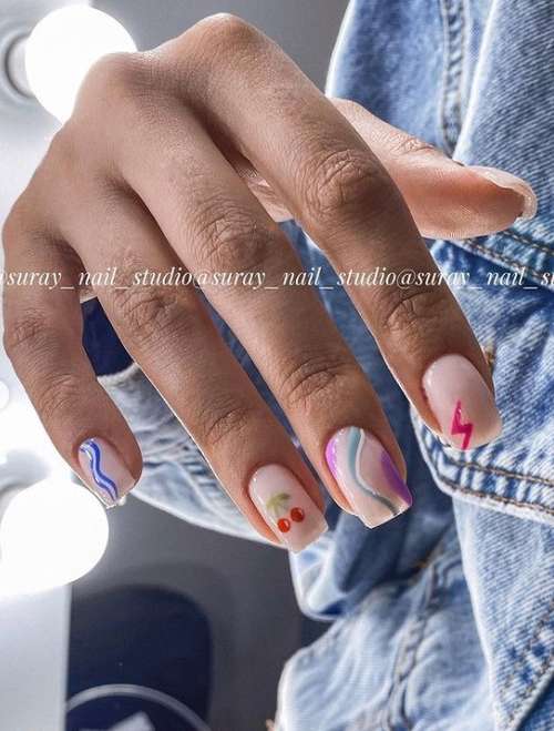 Translucent manicure with a design 2021-2022: photo novelties