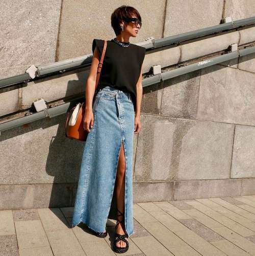 Trendy slit skirts: photos with what to wear, trends 2021