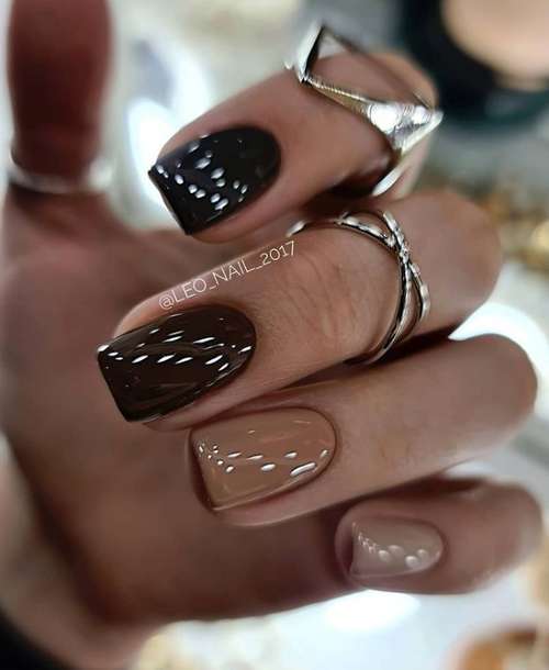 Beige nails manicure