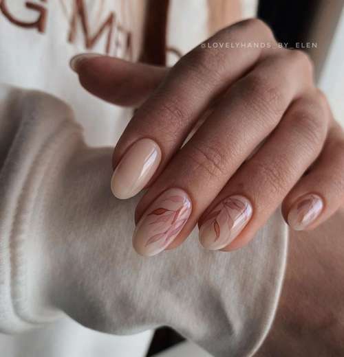 Nude beige manicure