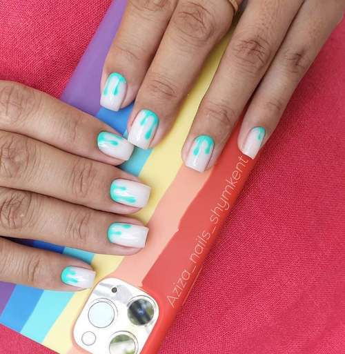 Turquoise manicure 2021-2022: a photo of new ideas, an overview of trends