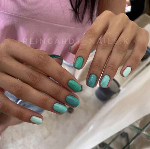 Turquoise manicure 2021-2022: a photo of new ideas, an overview of trends