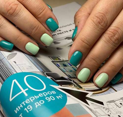 Turquoise manicure 2021-2022: a photo of new ideas, an overview of trends