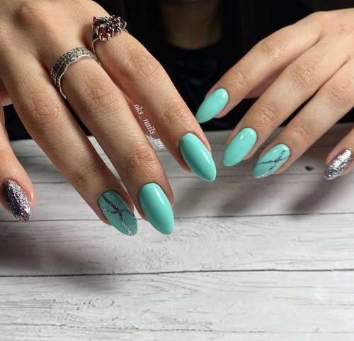 Turquoise manicure 2021-2022: a photo of new ideas, an overview of trends