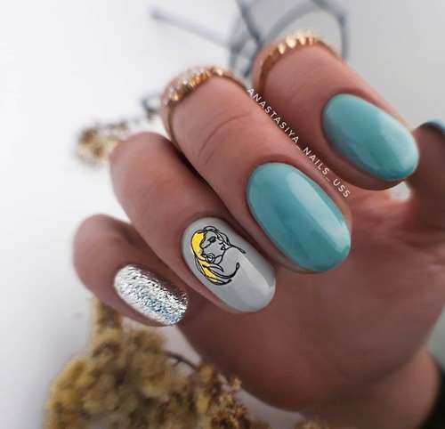 Turquoise manicure