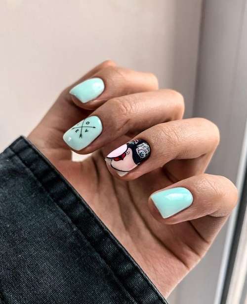 Turquoise manicure 2021-2022: a photo of new ideas, an overview of trends