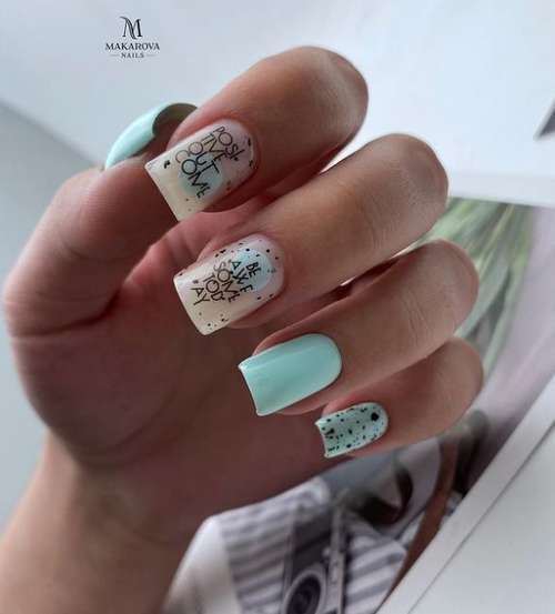 Turquoise manicure 2021-2022: a photo of new ideas, an overview of trends