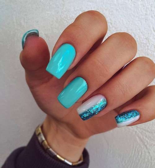 Turquoise with sequins