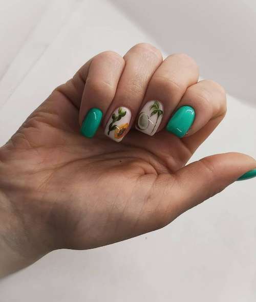 Turquoise manicure 2021-2022: a photo of new ideas, an overview of trends