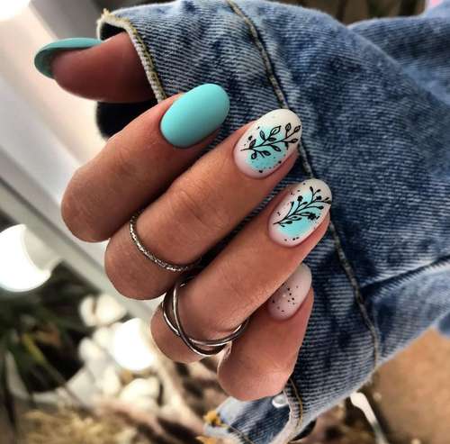 Turquoise manicure 2021-2022: a photo of new ideas, an overview of trends