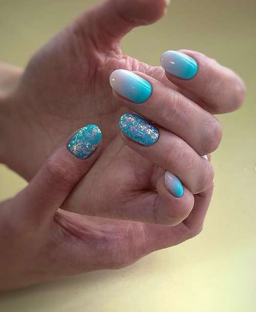 Turquoise manicure 2021-2022: a photo of new ideas, an overview of trends