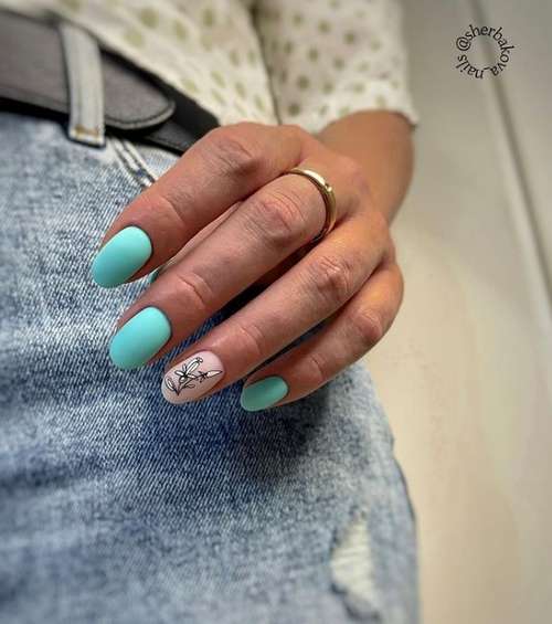 Turquoise manicure 2021-2022: a photo of new ideas, an overview of trends