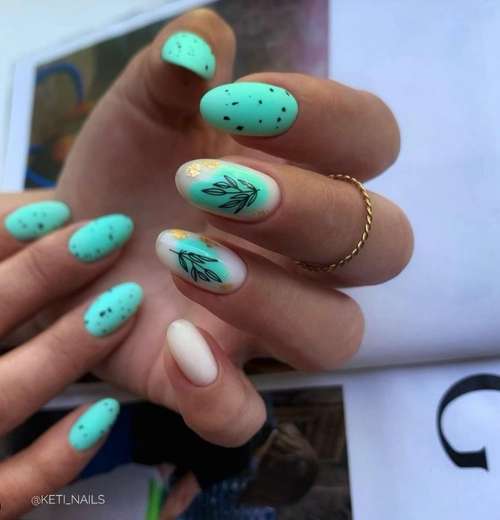 Turquoise manicure 2021-2022: a photo of new ideas, an overview of trends