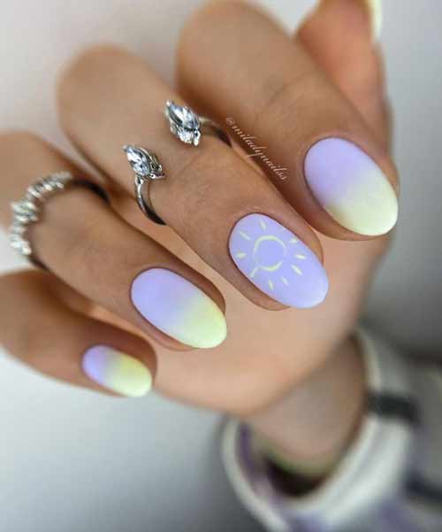 Marine Manicure Design Ideas With Pattern