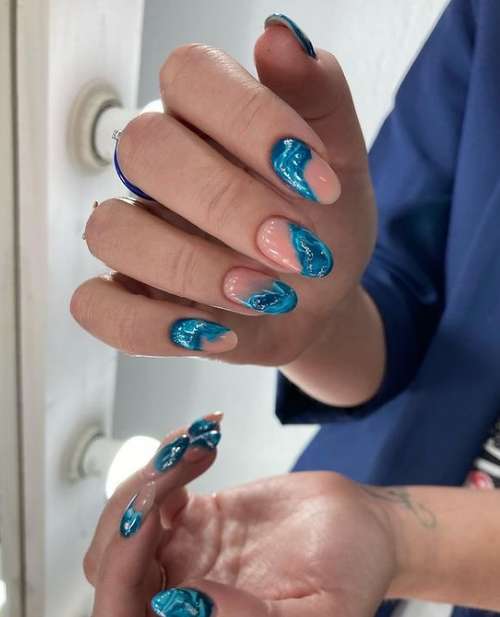 Marine manicure 2021: new nail designs at sea, photos