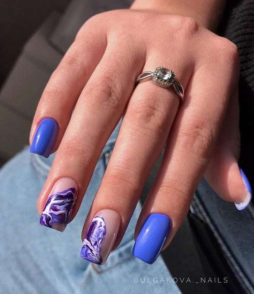 Marine manicure 2021: new nail designs at sea, photos