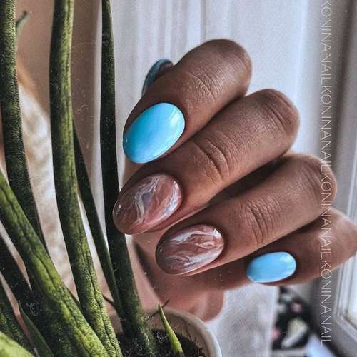 Marine manicure 2021: new nail designs at sea, photos