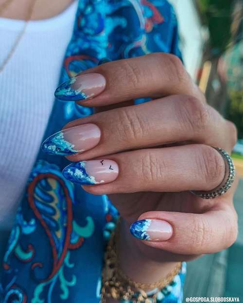 Marine manicure 2021: new nail designs at sea, photos