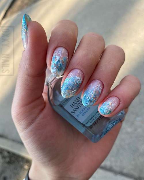 Marine manicure 2021: new nail designs at sea, photos