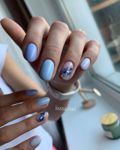 Marine manicure 2021: new nail designs at sea, photos