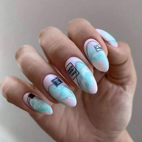 Marine manicure 2021: new nail designs at sea, photos