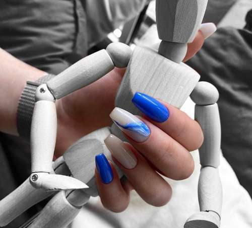 Marine manicure 2021: new nail designs at sea, photos