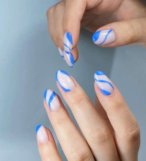 Marine manicure 2021: new nail designs at sea, photos