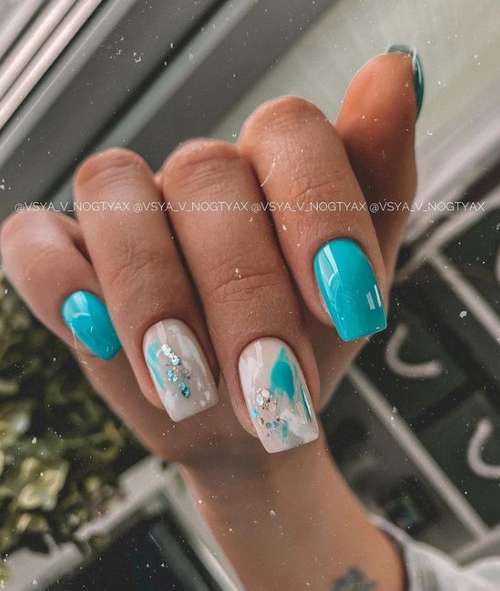 Marine manicure 2021: new nail designs at sea, photos