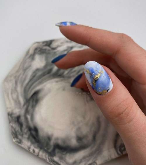 Marine manicure 2021: new nail designs at sea, photos