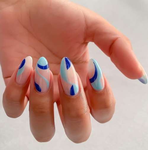 Marine manicure 2021: new nail designs at sea, photos