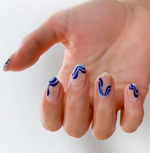 Marine manicure 2021: new nail designs at sea, photos