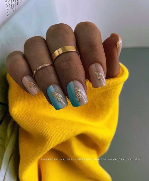 Marine manicure 2021: new nail designs at sea, photos