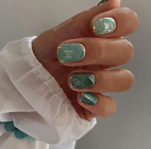 Marine manicure 2021: new nail designs at sea, photos