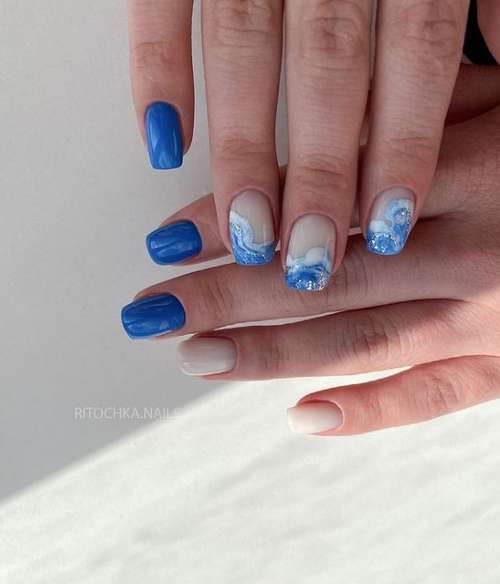 Marine manicure 2021: new nail designs at sea, photos