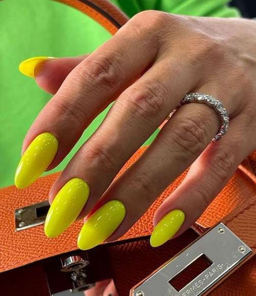 Bright yellow nails