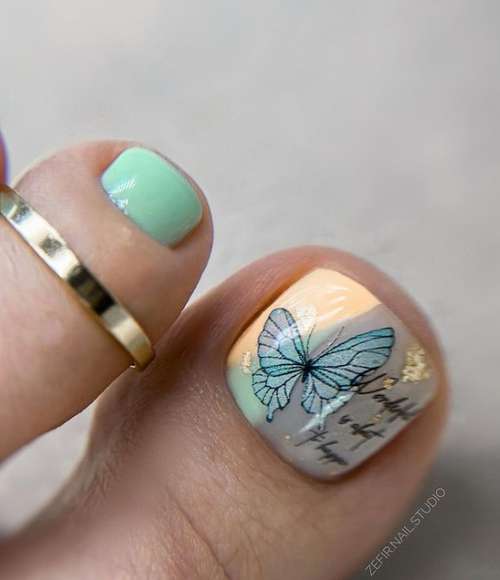 Design with butterfly pedicure