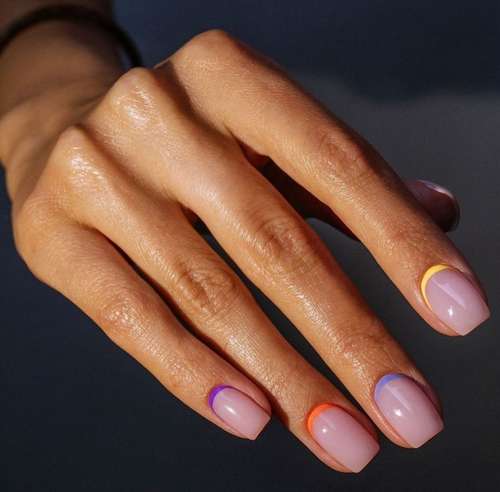 Lunar multicolored manicure